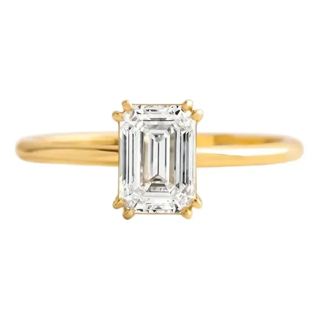 0.5 Ct Emerald Cut Moissanite 14k Gold Ring – 5 Us Size