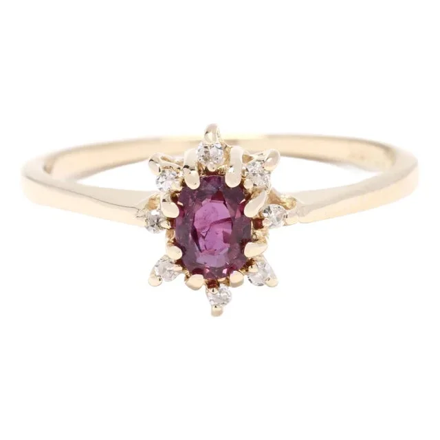 0.56tw Diamond and Ruby Cocktail Ring, 14k Yellow Gold, Ring Size 6.25