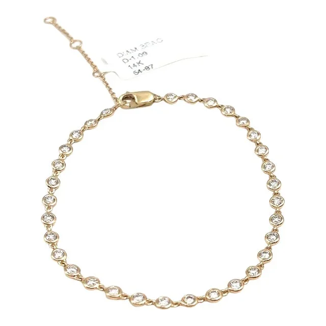1.09 Ct Diamond by Yard Bracelet