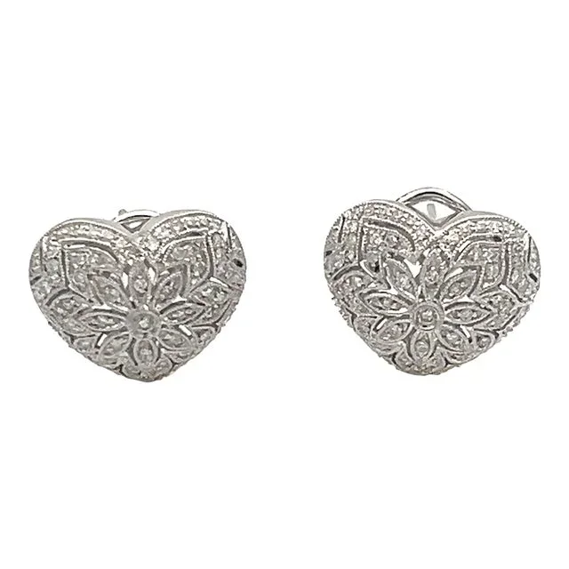 1.28 Ct Heart Shaped Clip-On Diamond Earrings – 2 Pieces