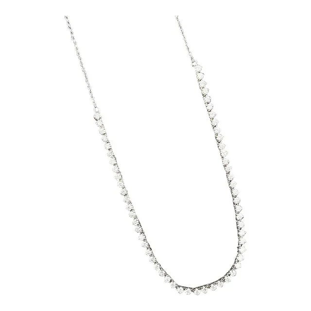 1.69 Ct Halfway Diamond Tennis Necklace