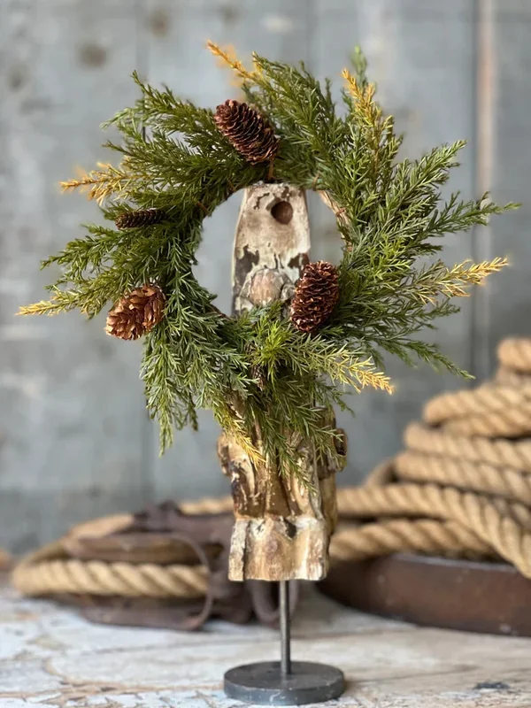 10″ Prickly Pine Ring Moss Green