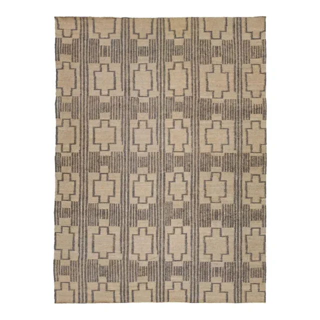 11 X 14 Contemporary Dhurrie Designed Natural Jute Rug