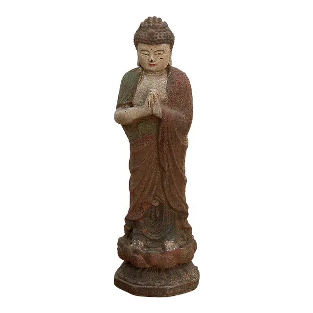 12″ Tall Weathered Standing Buddha