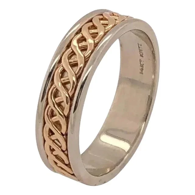 14 Karat Two-Tone Gold Band Ring / Bridal or Wedding Ring