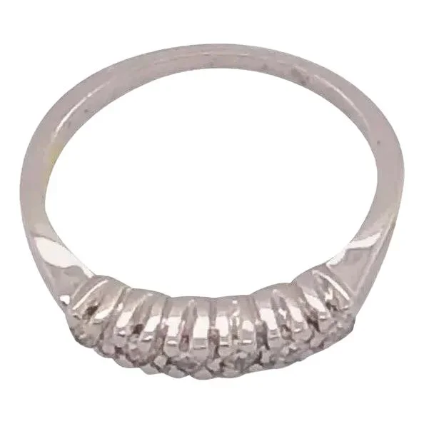 14 Karat White Gold Half Anniversary Ring / Bridal Ring / Wedding Band, Size 4.75