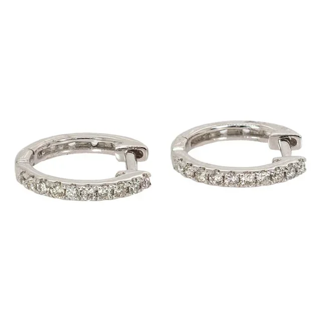 14k Solid Gold Ethically Sourced Diamond Hoops | Latch Back Closure