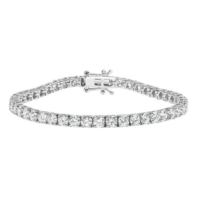 14K White Gold 4.00 Cttw Prong Set Lab Grown Round Diamond Classic Tennis Bracelet (F-G Color, VS2-SI1 Clarity) – 7.25″