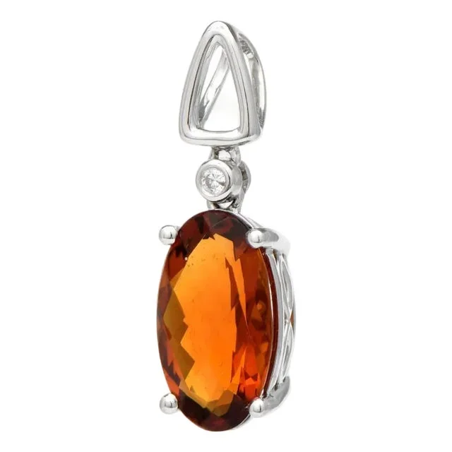 14KW Citrine(2.75) & Diamond(0.05) Drop Pendant