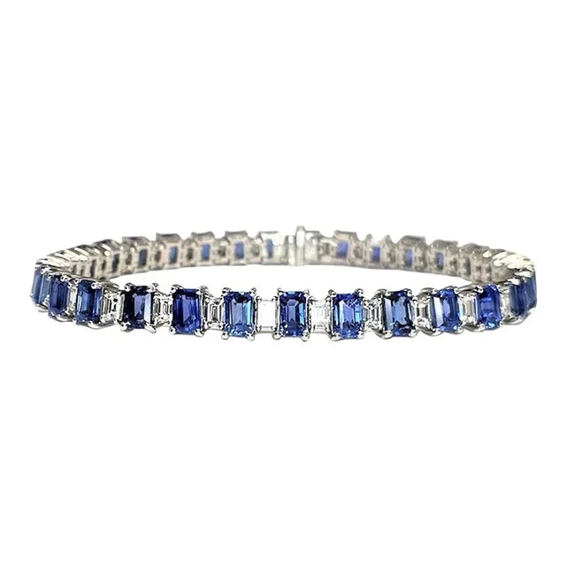 16.03 Ct Sapphire Diamond Bracelet