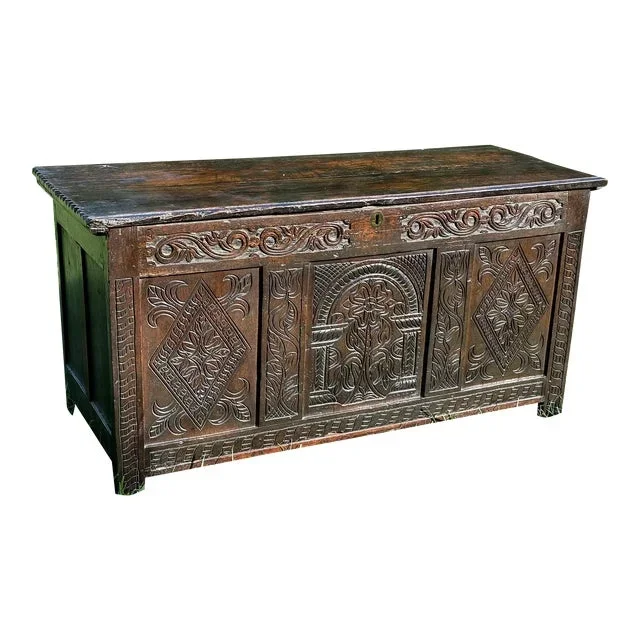 17th Century Charles II Oak Coffer