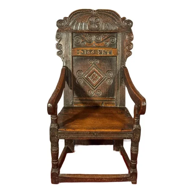17th Century Charles II Oak Wainscot Chair