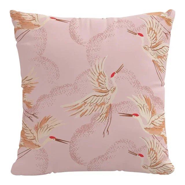 18″ Indoor/Outdoor Pillow in Crane Flock Pink