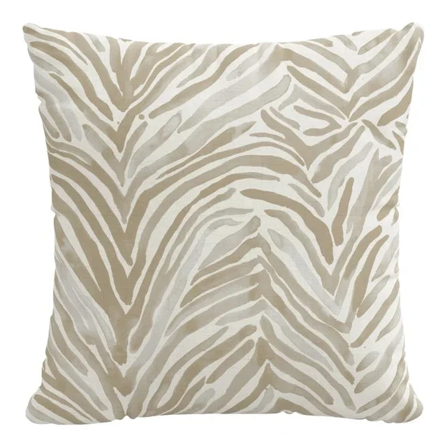18″ Indoor/Outdoor Pillow in Linen Washed Zebra