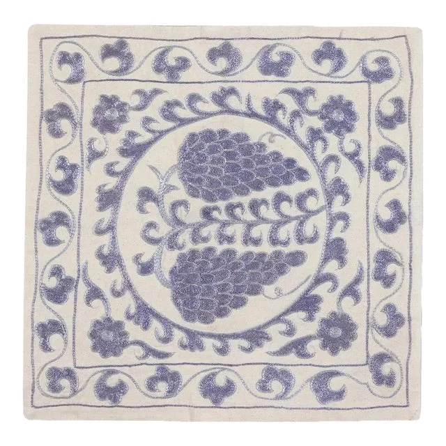 18″x18″ New Decorative Silk Embroidered Suzani Cushion Cover from Uzbekistan