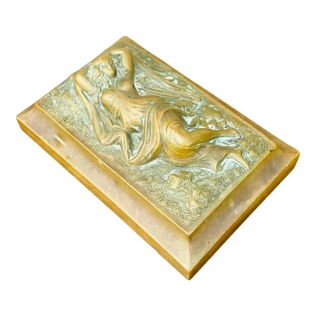 1800s Heavy Bronze Figurine Paperweight