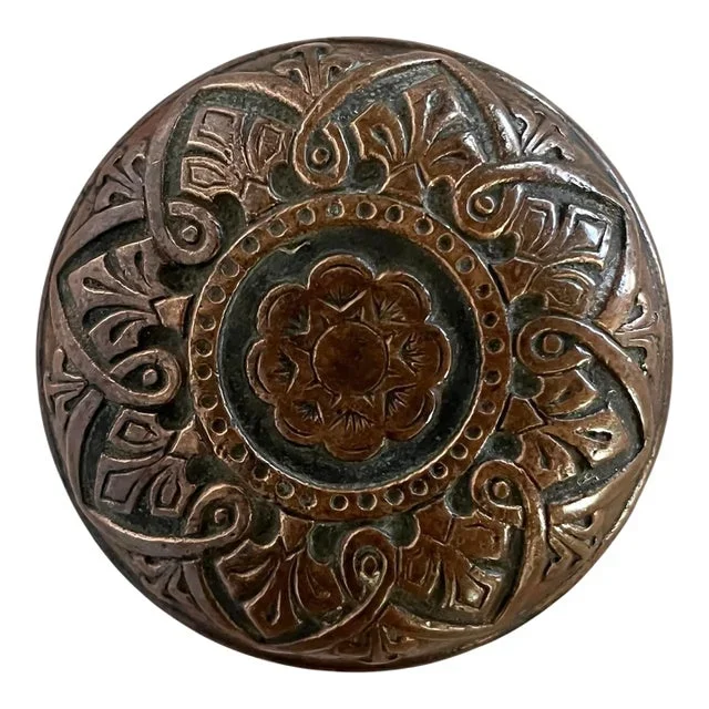 1870s American Ornamental Bronze Door Knob
