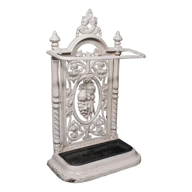 1890’s Antique Portico Stick Stand, English, Cast Iron, Hall, Umbrella Loop, Victorian