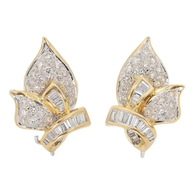 18k Yellow Gold Natural Diamond Fancy Earring- Set of 2