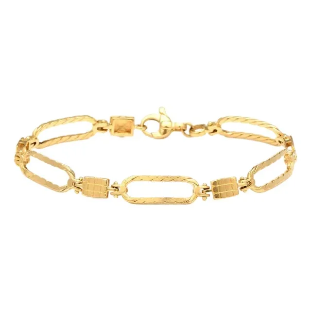 18KY Vintage Open Enlongated Link Bracelet