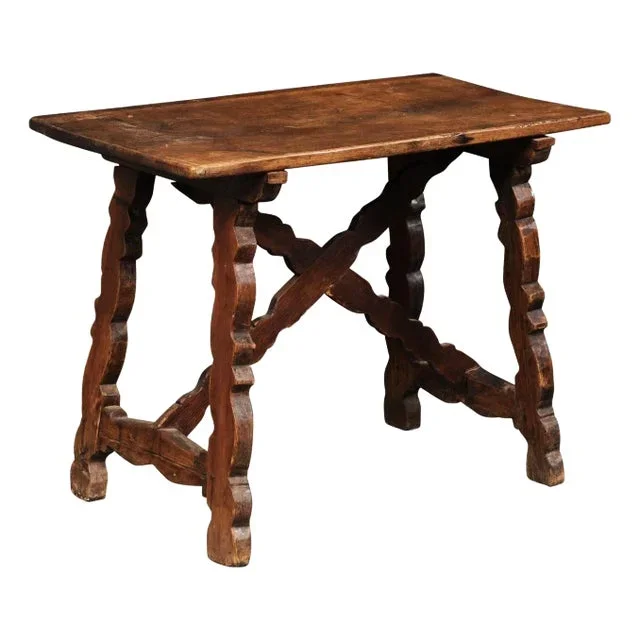 18th C. Italian Accent Table with X-Stretcher