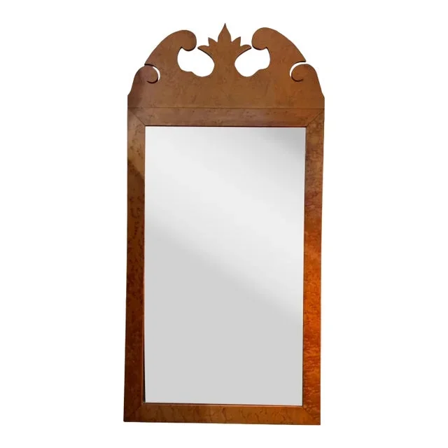 18th Century Chippendale Hand Carved Tiger Maple Mirror