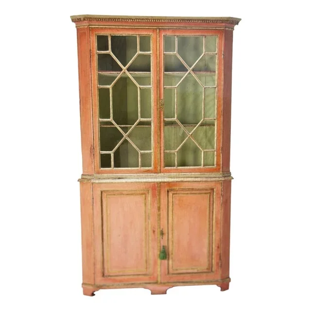 18th Century Corner Showcase Cabinet, 1780s