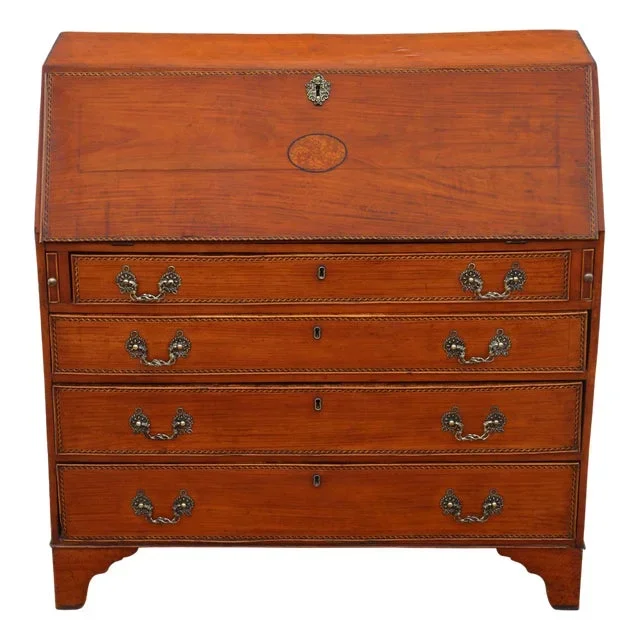 18th Century Georgian Satin Walnut Bureau Desk
