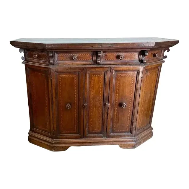 18th Century Italian Walnut Credenza With Inlay