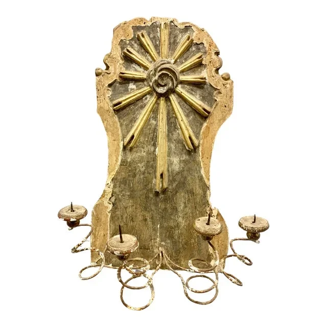 18th Century Sunburst Wall Sconce With Curly Arms