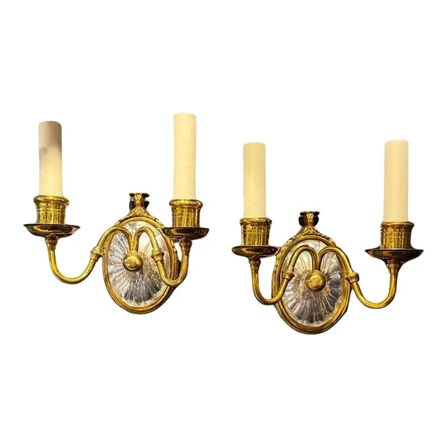 1920’s Caldwell Bronze and Cut Glass Sconces – a Pair