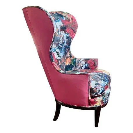 1930s Art Deco Newly Upholstered Butterfly Wingback Chair