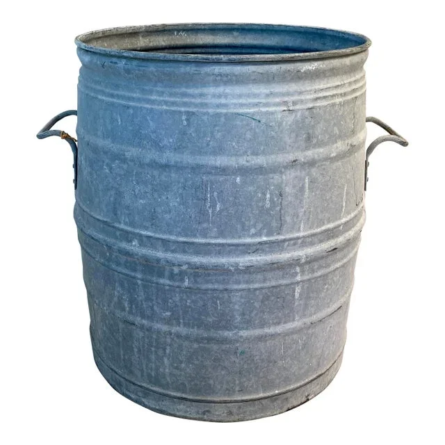 1930s Belgian Zinc Dolly Tub Planter