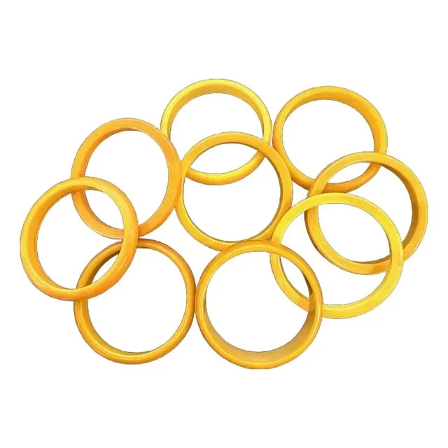 1930s Butterscotch Bakelite Bangles, Set of 9