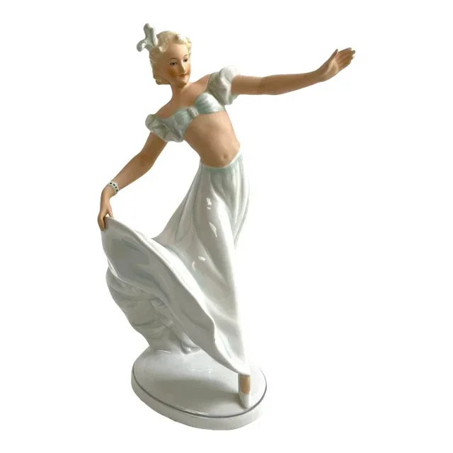 1930s Cabaret Dancer Statue by Schaubach Kunst