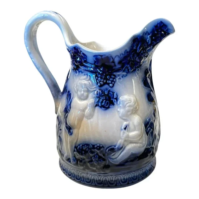 1930s Gefle Blue & White Pitcher