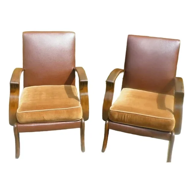 1930s Halabala Style Art Deco Armchairs- Set of 2