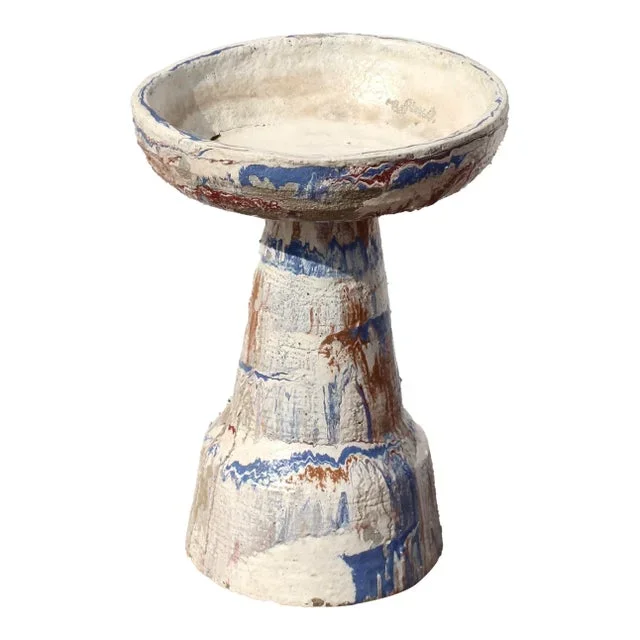 1930s Ozark Roadside Pottery Bird Bath