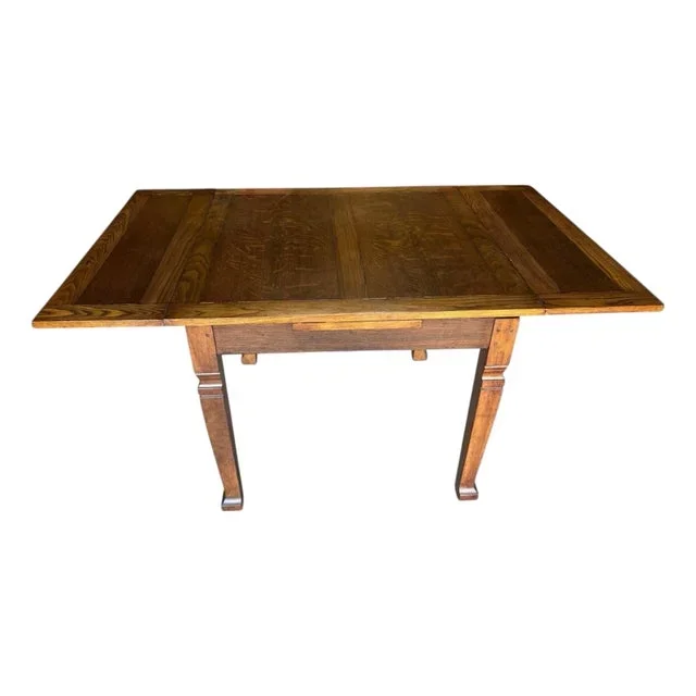 1930s Solid Oak Draw Leaf Table