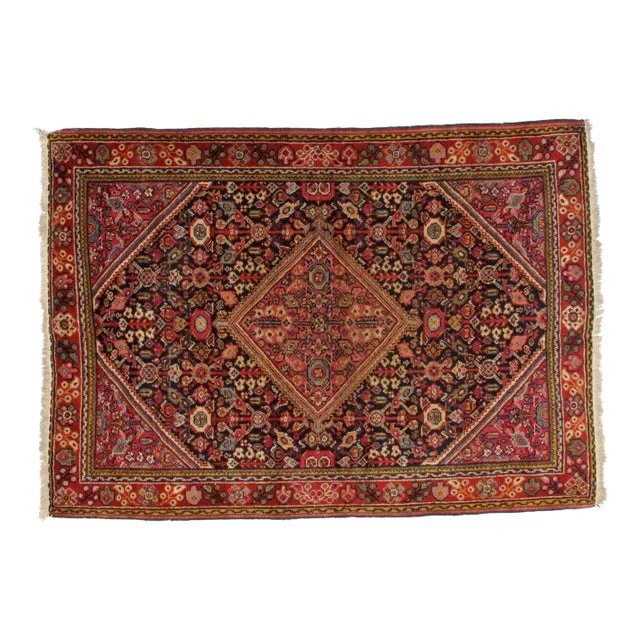 1930s Sultanabad Blue & Mauve Rug