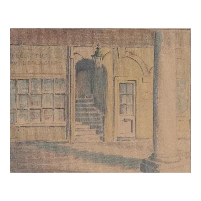 1938 Wildy & Sons London Bookstore Drawing