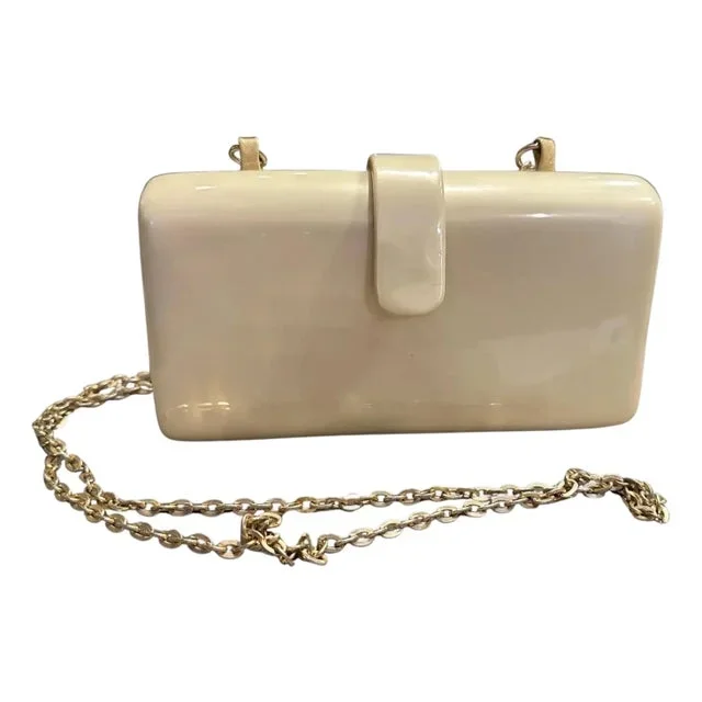 1940s Art Deco Cream Bakelite and Brass Italian Shoulder Bag