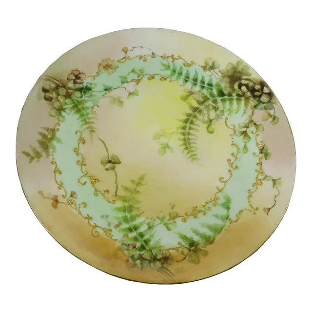 1940s Haviland Tan and Green Plate