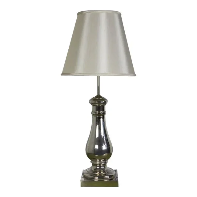 1940s Nickel Plated Balustrade Table Lamp