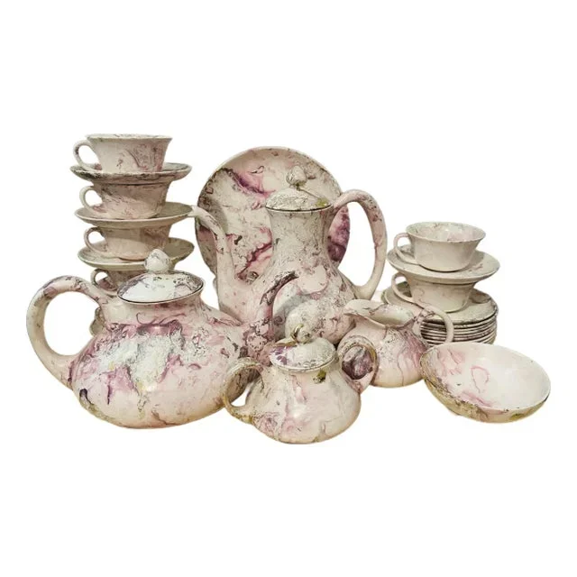1940s Sascha Brastoff Surf Ballet Tea & Coffee Serving Set – 29 Pieces