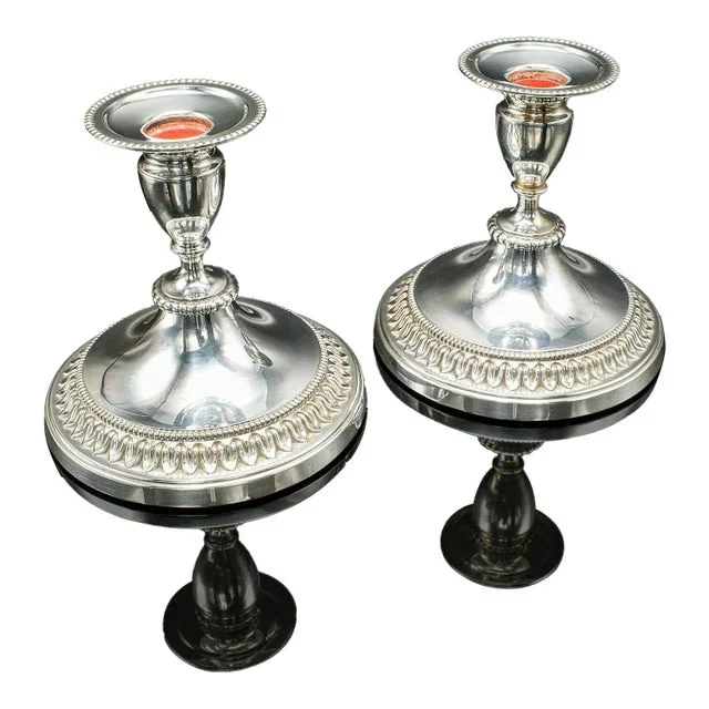 1950’s Pair of Vintage Low Candlesticks