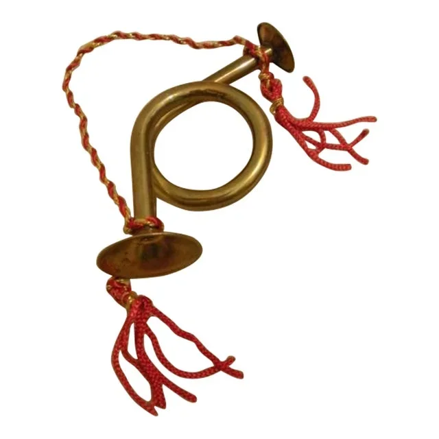 1950s Brass Horn Christmas Ornament 3D Musical Instrument Ornament