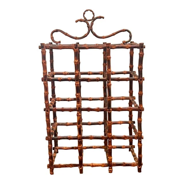 1950s Henri Julian Mid-Century Burnt Bamboo Rack