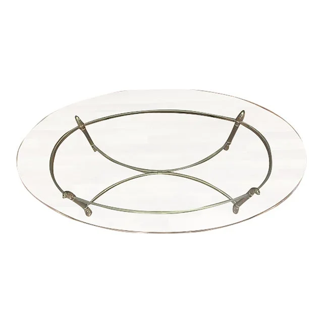 1950s Mid-Century Modern Glass and Brass Coffee Table
