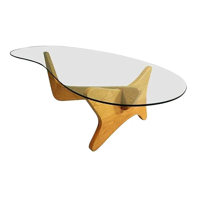 1950s Mid-Century Noguchi Style Biomorphic “Airplane” Coffee Table